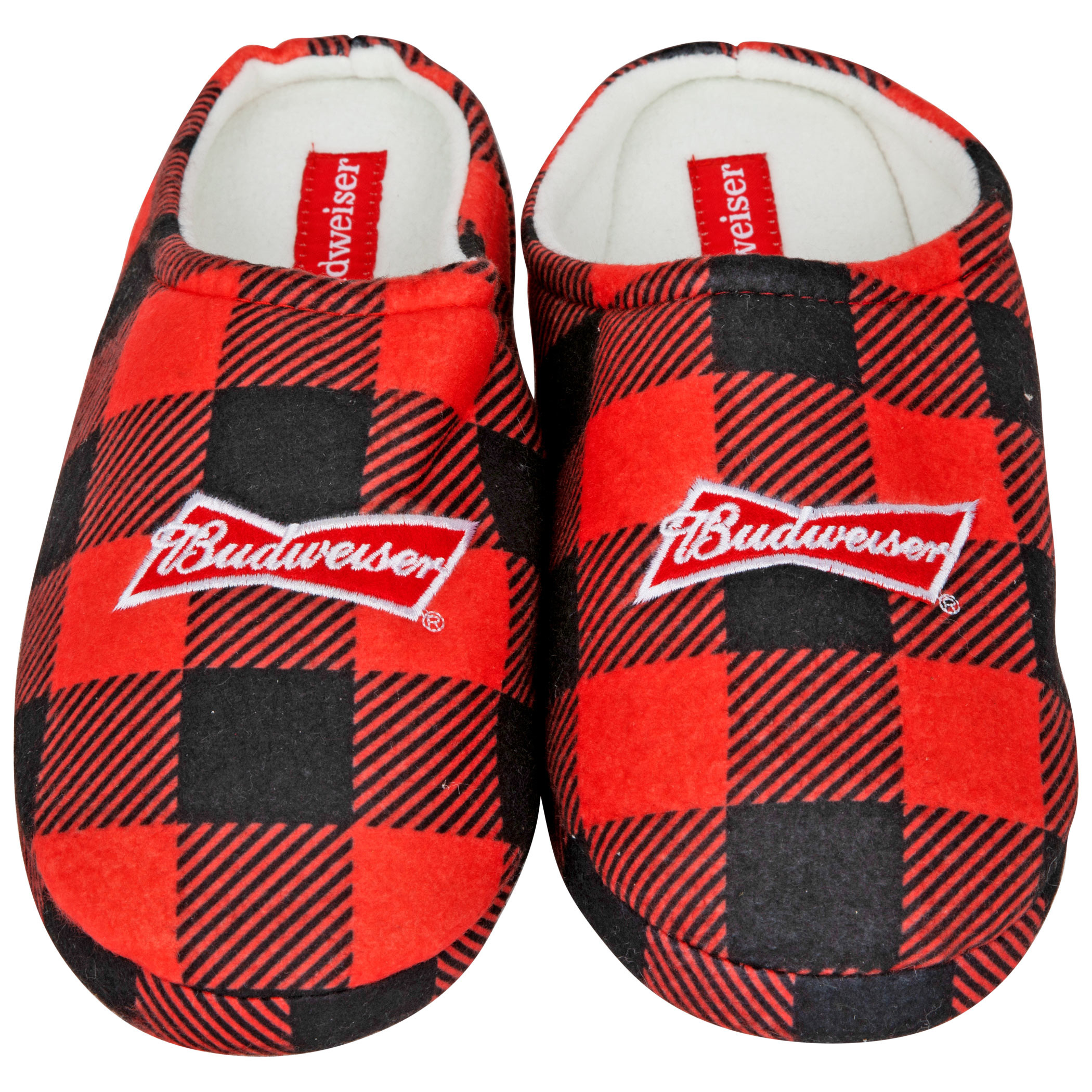 Budweiser Logo Flannel Print Men's House Slippers